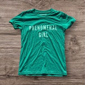 Phenomenal Girl Graphic T-Shirt Kids Youth Green Short‎ Sleeve Crewneck M NWT